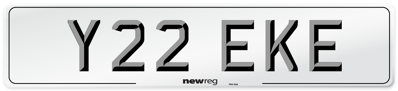 Y22 EKE Number Plate from New Reg